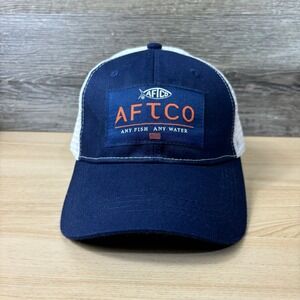 AFTCO Hat Cap Snap Back Blue Fish Fishing Outdoors Adjustable